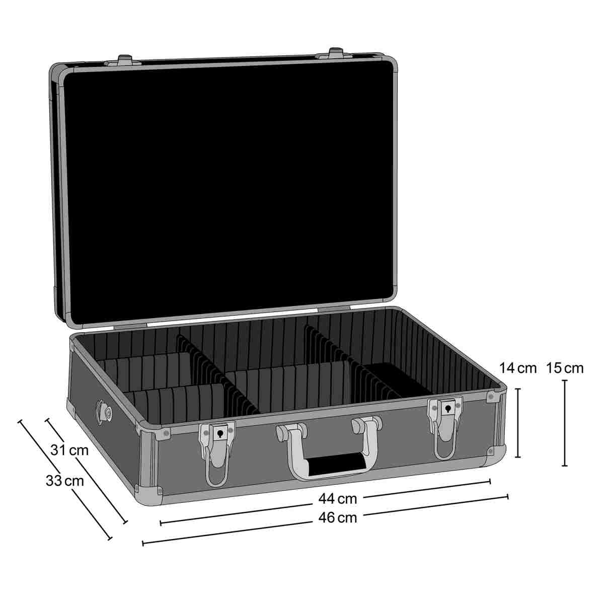 Mantona Photo Suitcase Basic M, black/metallic